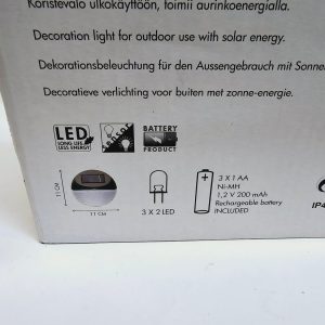Snygga solcellsdrivna LED-lampor för utomhusbruk – 2 paket med 3 lampor vardera