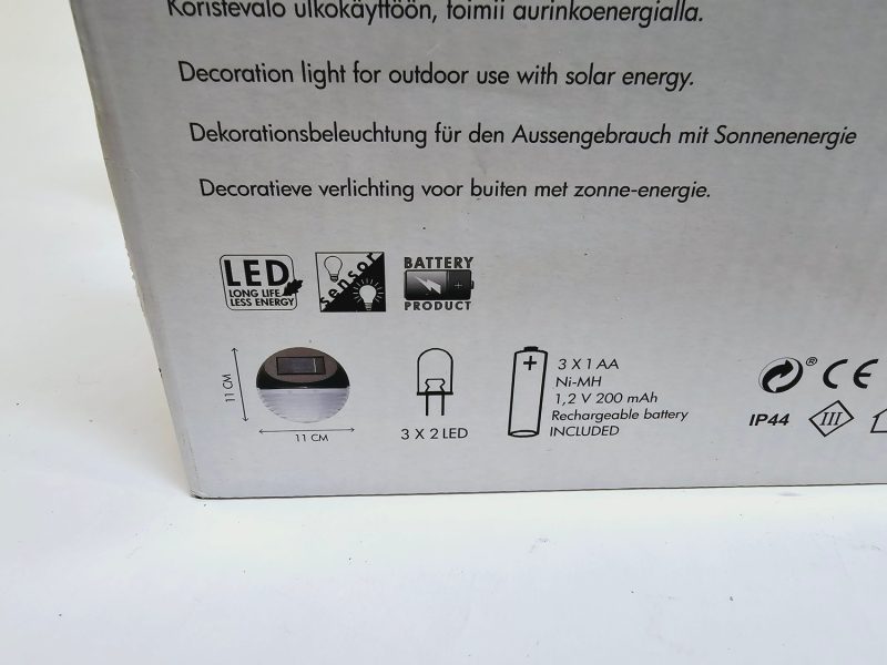 Snygga solcellsdrivna LED-lampor för utomhusbruk – 2 paket med 3 lampor vardera