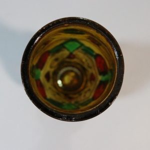 Vintage Oljelampa i bärnstensfärgat glas - DESIGN  SAIL BOAT BRAND, HONG KONG