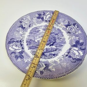 Vintage tallrik med romantiskt landskapsmotiv – ca 25 cm i diameter