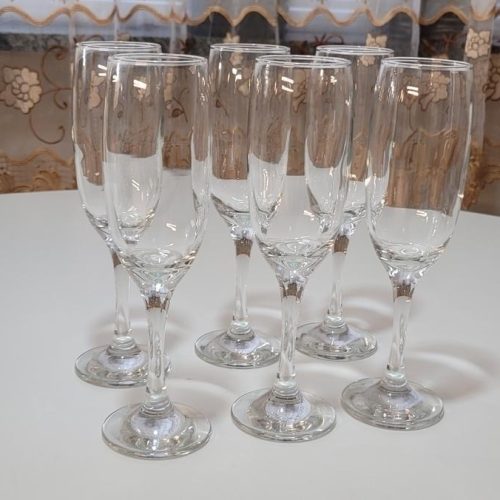 6st Champagneglas H=21,5cm D= 4,5cm