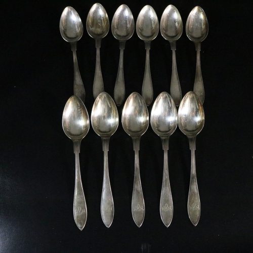 Set med 11 Vintage Skedar från Hörby i Extra Alpacca, NS