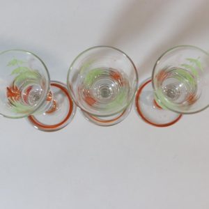 3st vintage glas / handmålade glas 1900-tal - 14cm