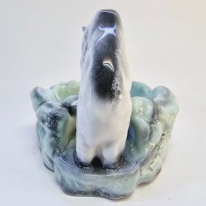 Art Deco-skål "Eisbär an der Tränke" av Ditmar Urbach, 1930-talet