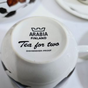 Teservis, 7 delar, porslin, "Tea for two", Arabia, Finland GUNVOR OLIN-GRÖNQVIST