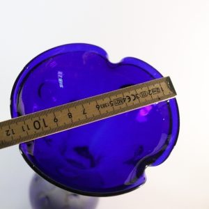 Trumpetvas, koboltblå, troligen från polsk glasbruk - 34cm