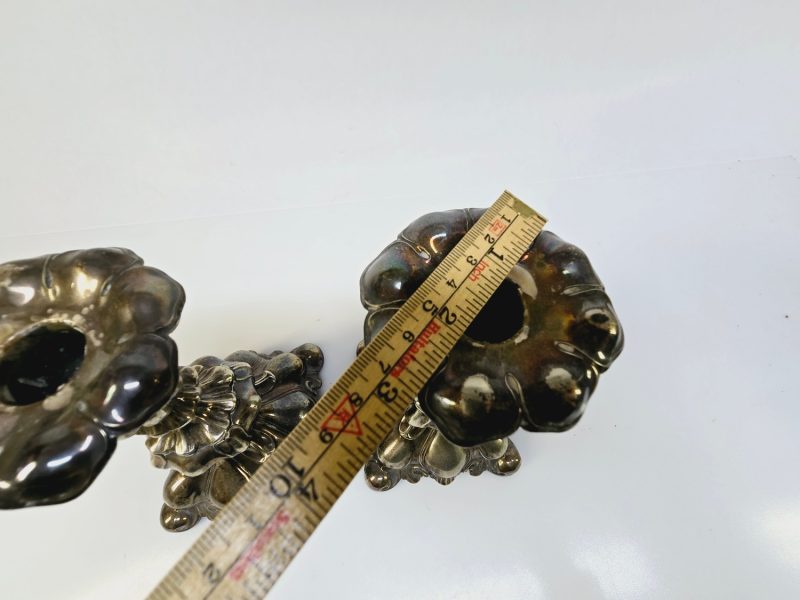 Antika ljusstakar i klassisk barockstil – 17 cm höga