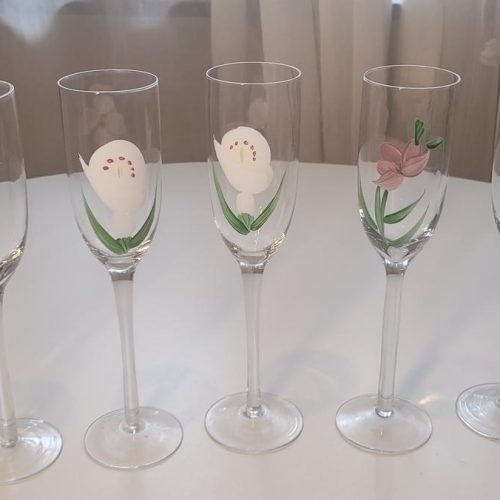 5ST HANDMÅLADE GLAS