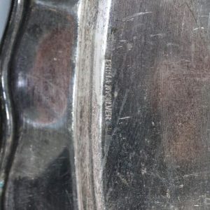 Vacker äldre nysilverbricka, Prima Nysilver, 22,5cm