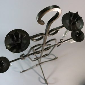Golvljusstake, metall med glasprydnader- 78cm