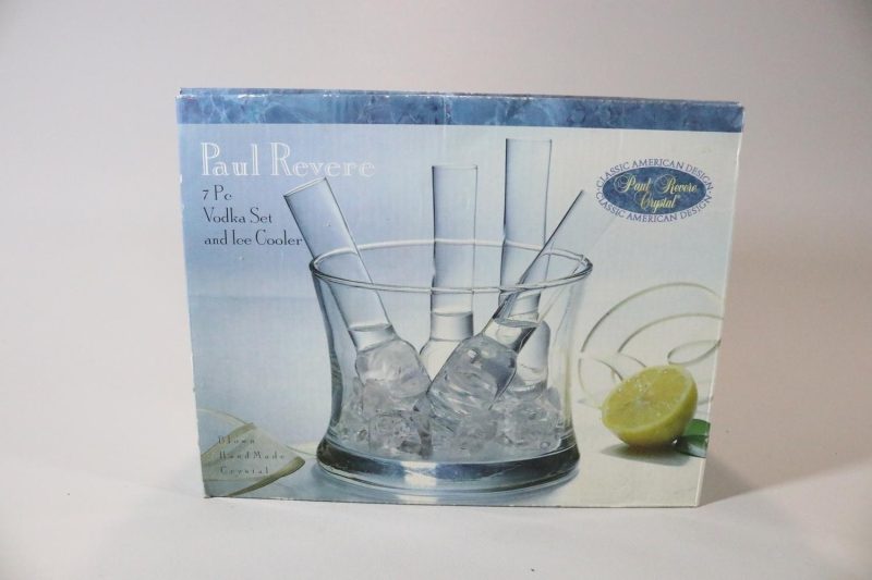 Isskål med 6 glas, Paul Revere Crystal,  Amerika