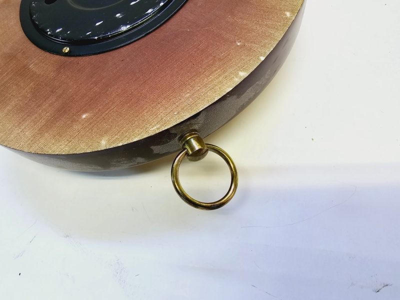 Väggbarometer i Trä och Mässing, West Germany, 18 cm – Exklusiv Inredningsdetalj