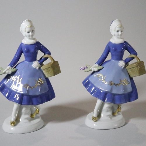 Porslinfigurer, ett par, i porslin,  Fyn Danmark - 17cm