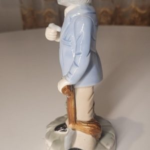 Vintage 1980-tal glaserad keramik bondefigur, Taiwan