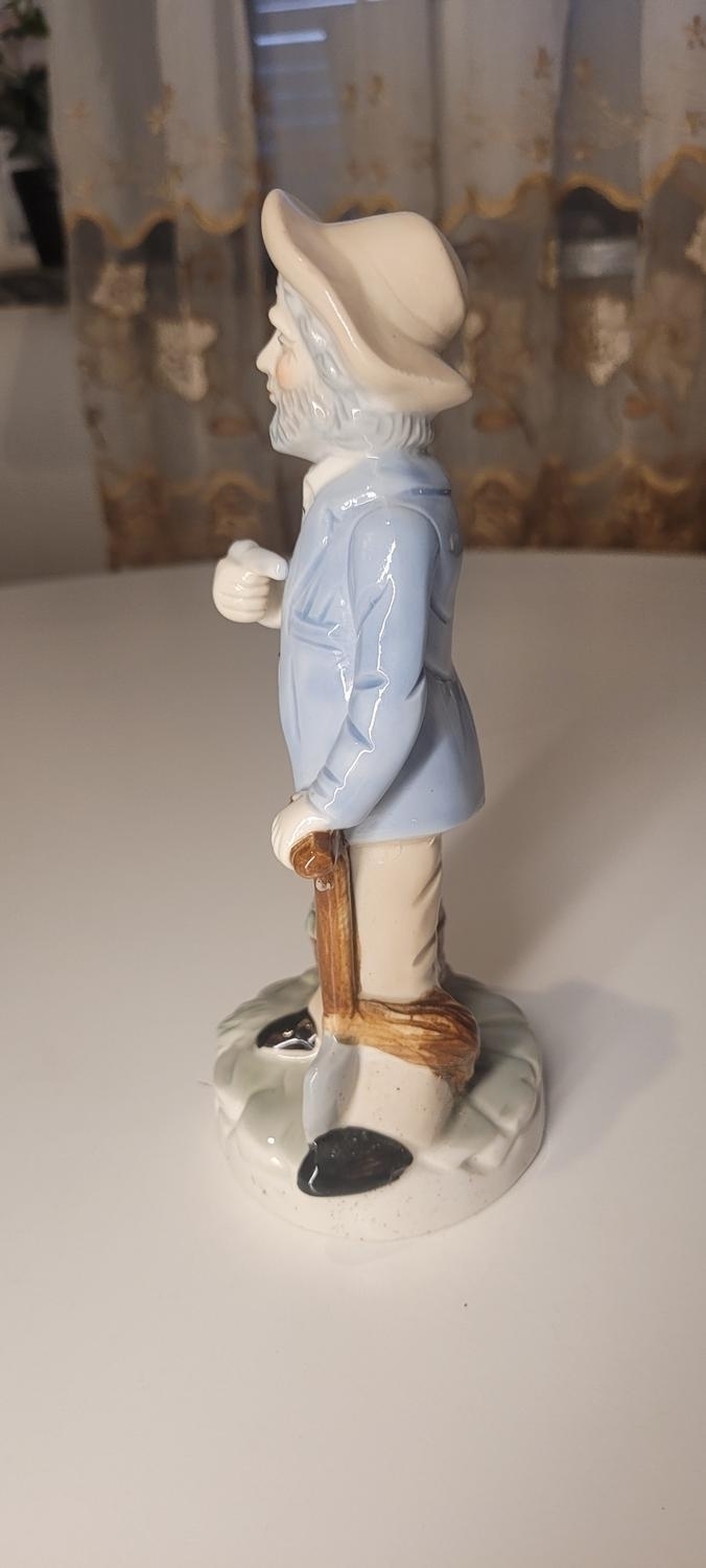 Vintage 1980-tal glaserad keramik bondefigur, Taiwan