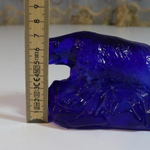Figurin, isbjörn, färgat glas