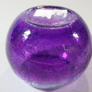 Ljuslykta i krackelerat glas, lila