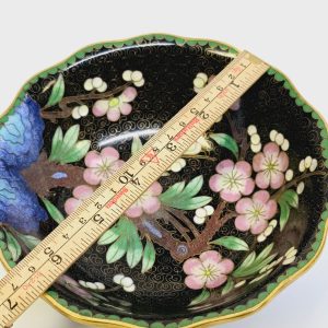 Vintage Cloisonné-skål med blomsterdekor – Orientaliskt hantverk