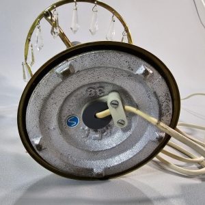 Bordslampa mässing, glasprismor