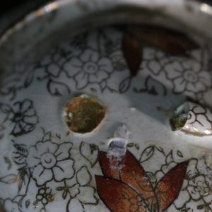 Art Nouveau Phoenix keramikkanna gjord i England med färgglad dekor