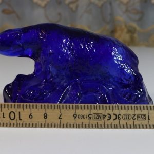 Figurin, isbjörn, färgat glas