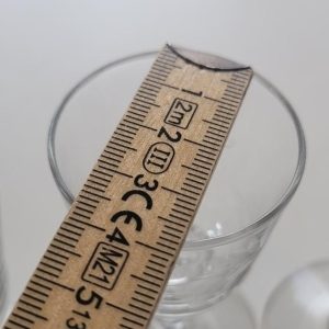 5st glas, etsad dekor, 9cm