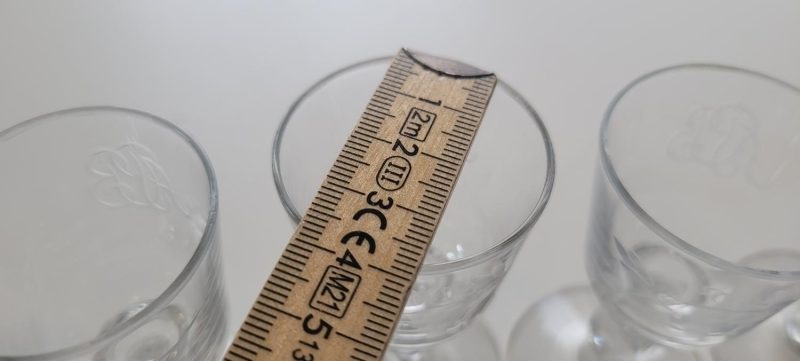 5st glas, etsad dekor, 9cm