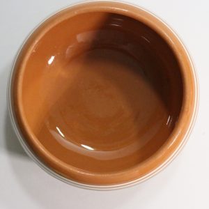 Vintage Terrakottaskål med Randmönster, 16 cm i Diameter