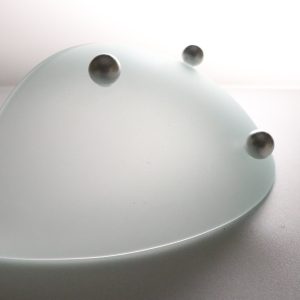 Uppläggningsfat, båtformad, frostat glas