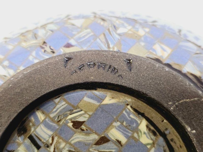 Elegant keramikskål med unik mosaikdesign, 17 cm