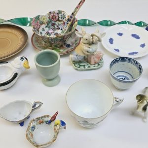 Charmigt assorterat porslinssortiment – B&G Denmark, Höganäs, Old Gustavsberg mm