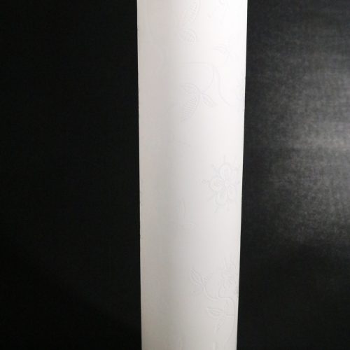 Lång vas i vitt frostat glas, SEA glasbruk, 41cm