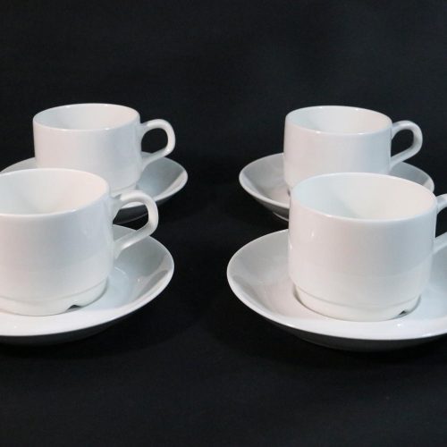 4st Kaffekoppar med fat, Rörstrand Sweden