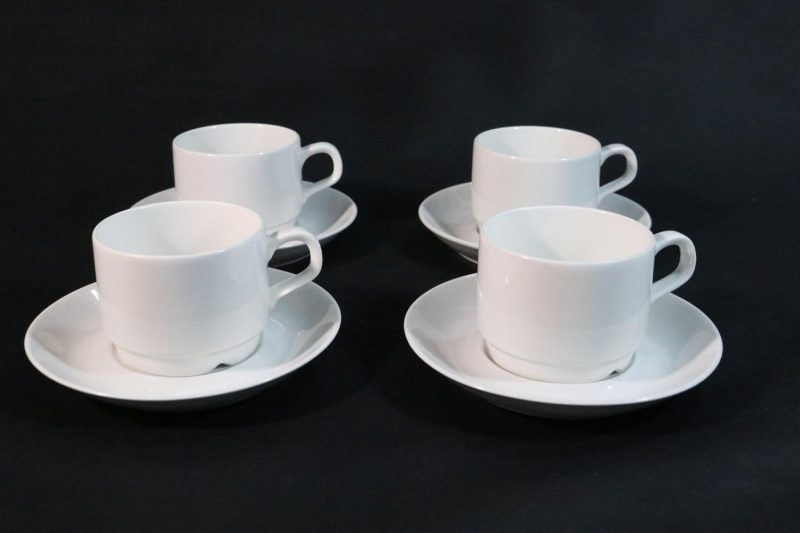 4st Kaffekoppar med fat, Rörstrand Sweden