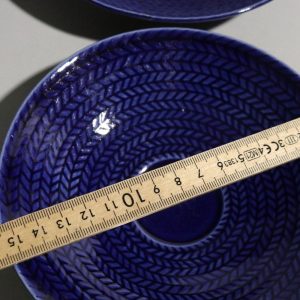 ärgstarka Blå Desserttallrikar med Herringbone-mönster, Set om 5