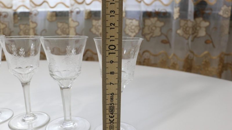 Glasservis med graverad dekor - 6st