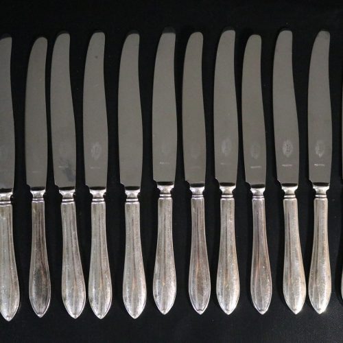 Antikt Bestickset - 14 Knivar från Nysilverfabriken Aurora, Göteborg
