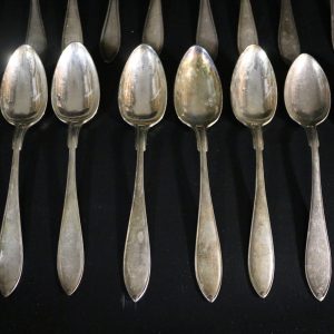 Vintage Skedar i Prima Svenskt Alpacca - Set om 17 st