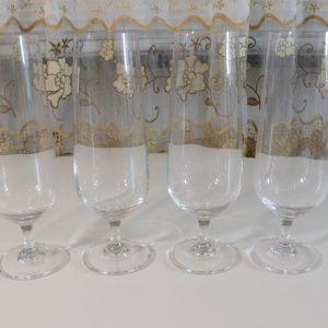 3st ljuslyktor i glas med lövdekor