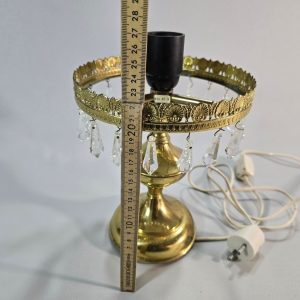 Bordslampa mässing, glasprismor