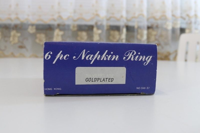 SERVETTRINGAR, 6 st, förgylld metall