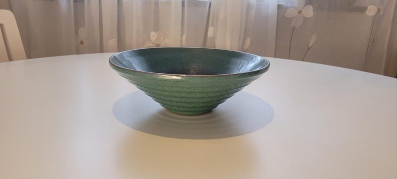 Skål i glaserad lergods, osignerad, 25cm