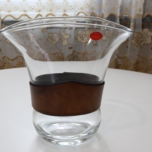 Stor glasskål med brun läder - Polen