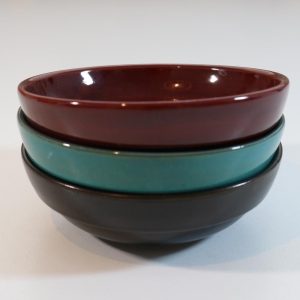 3st skålar, glasyr i olika färger, Made in Sweden