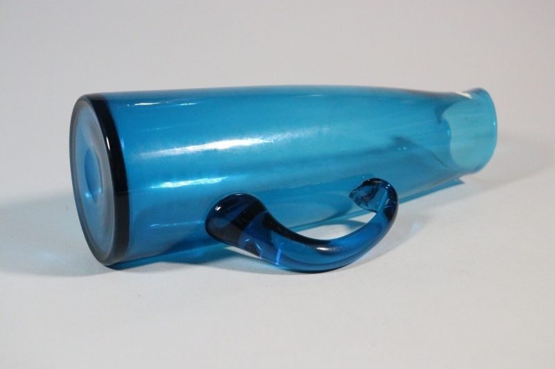 Blå kanna / karaff Ekenäs glasbruk - vintage / retro / munblåst