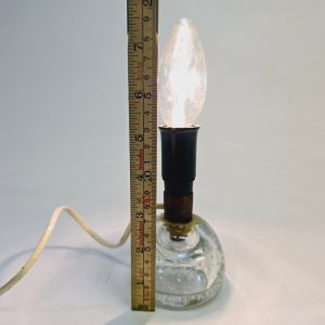 Vintage Bordslampa utan Skärm – Glasbas med Bubblor