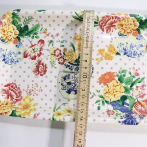 Vintage Bricka med Blomstermotiv, 39 cm