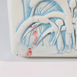 Jie keramik tavla väggrelief, vinterlandskap domherrar 861