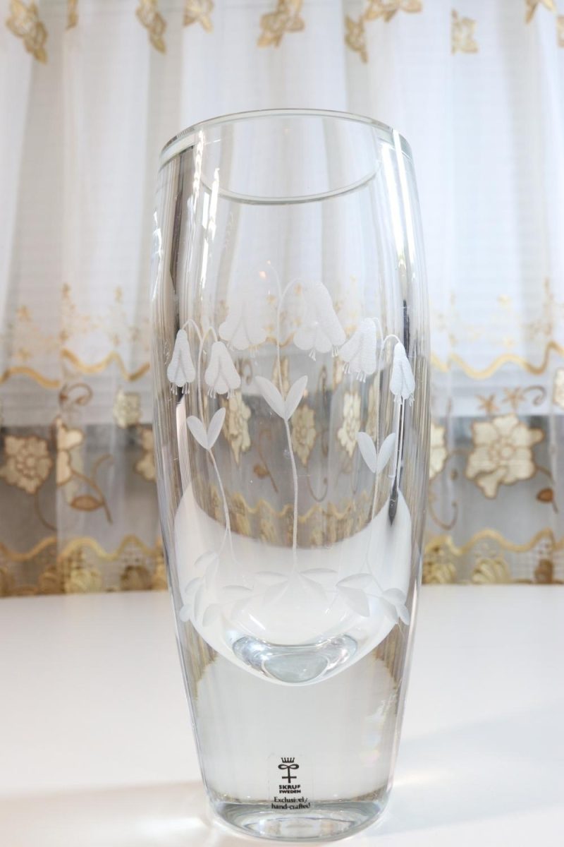 Glasvas blåklockor Skruf Sweden