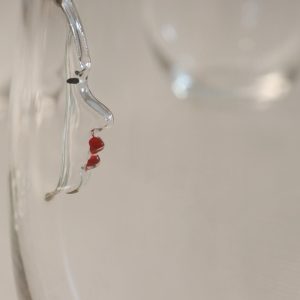 5st Tumblerglas, drickglas, intryckt ansikte och guldkant